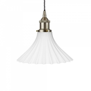 Scallop Fluted Bell Surf White Pendant Light